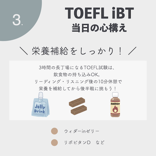 TOEFL iBT 栄養補給
