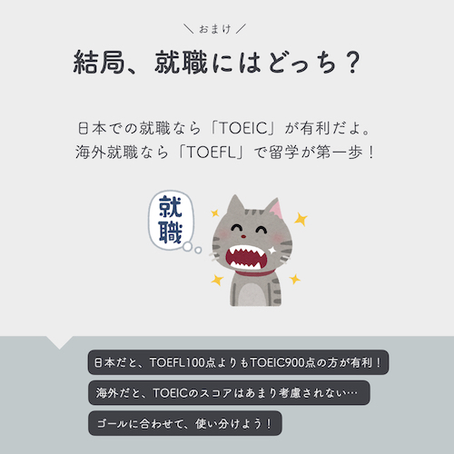 TOEFLとTOEFL どちらが就職に有利？