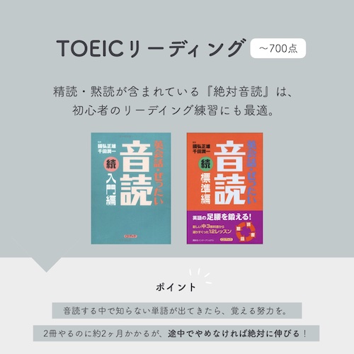 TOEIC リーディング　700点　教材