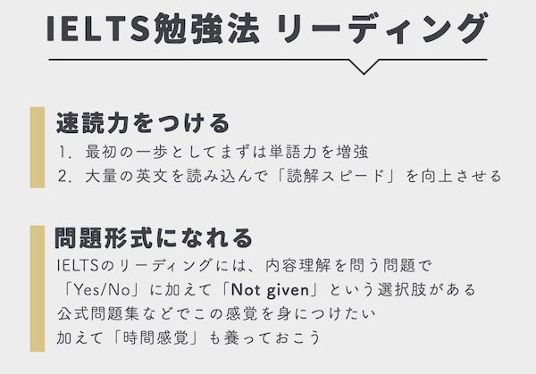 IELTS対策 リーディング