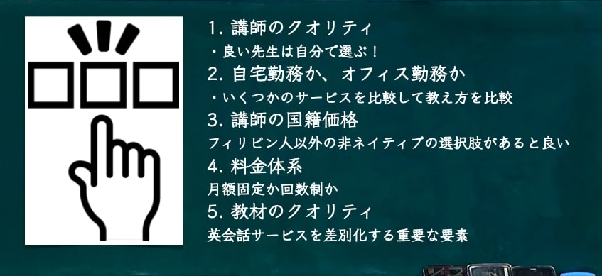 オンライン英会話比較のポイント