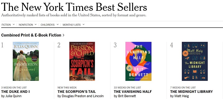 The New Work Times Best Sellers