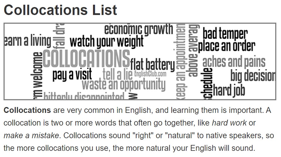 Collocations List