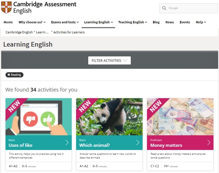 Cambridge Assessment English Reading