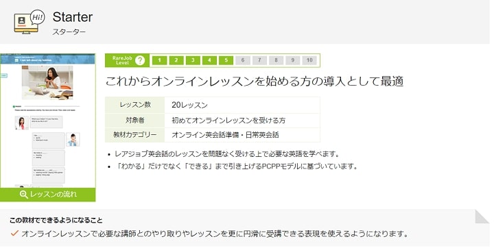 レアジョブ 日常会話コース スターター