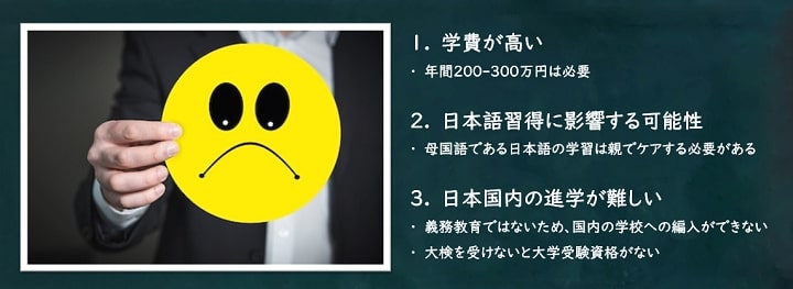 インターナショナルスクール デメリット