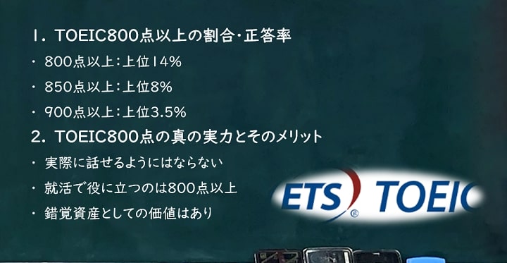 TOEIC 800+の英語力とその価値