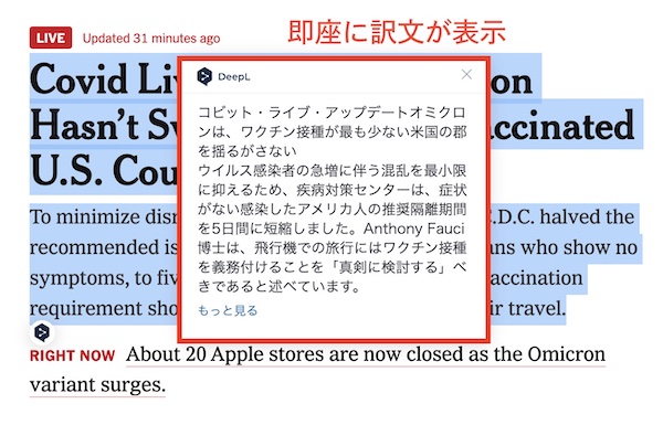 DeepL Chrome拡張機能2