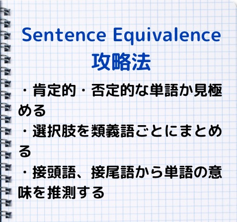 GRE sentence equivalence 解き方
