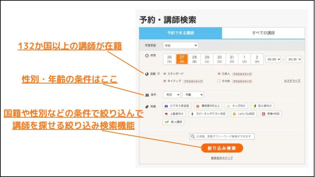 DMM英会話 幅広い講師とそのレベル