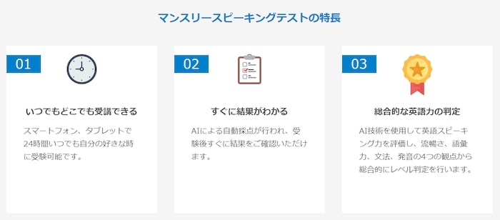 ネイティブキャンプ スピーキングテストの特徴