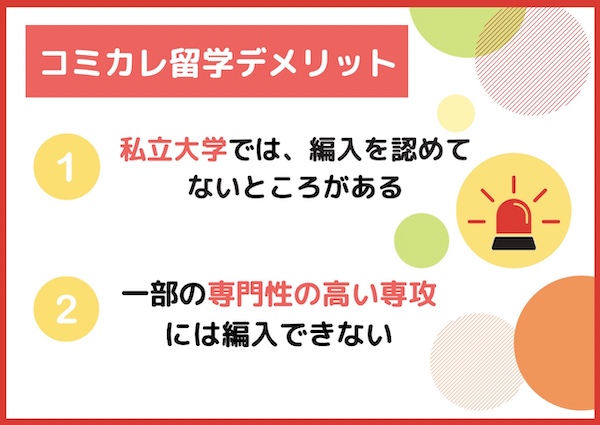 コミカレ留学デメリット