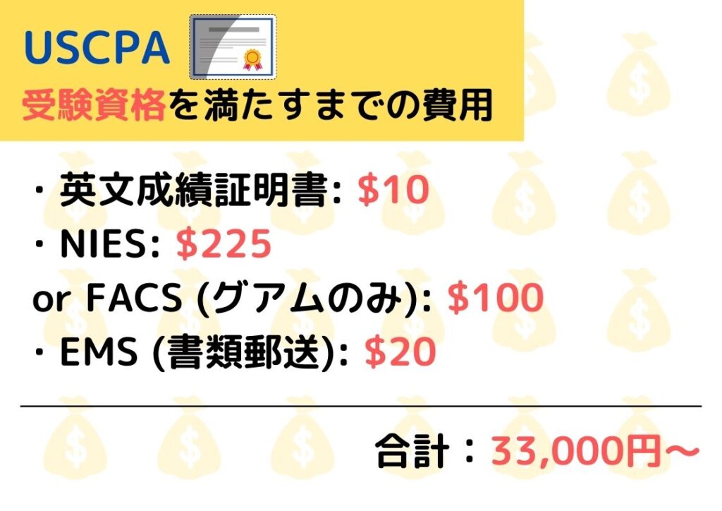 USCPA受験資格 費用