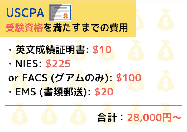 USCPA受験資格 費用