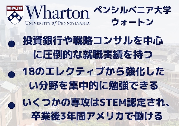 ペンシルベニアウォートンMBA