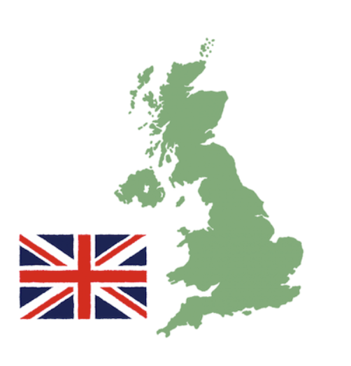 イギリス　地形と国旗
