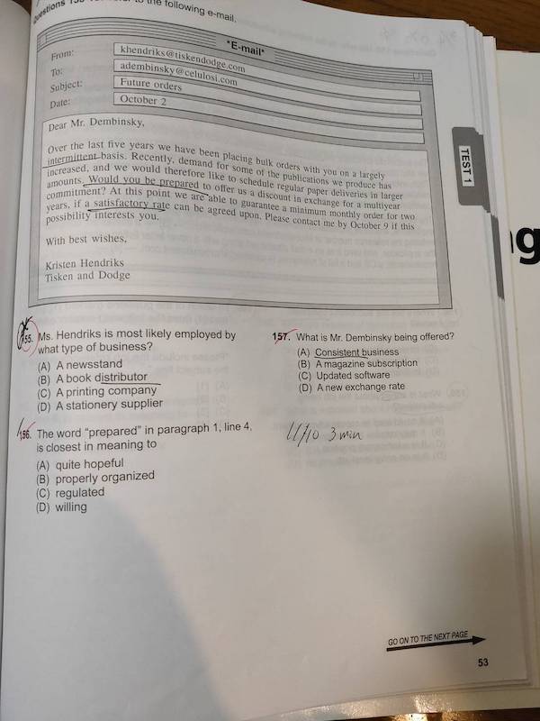 TOEIC 公式問題集メモ