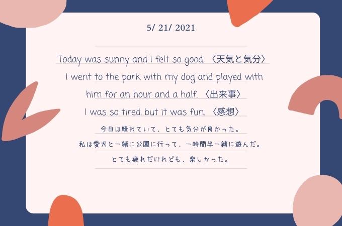 英語日記 例①