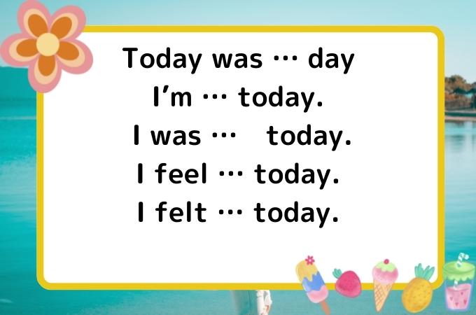 英語日記 気分の例文