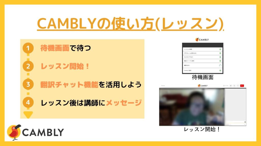 CAMBLYの使い方(レッスン)