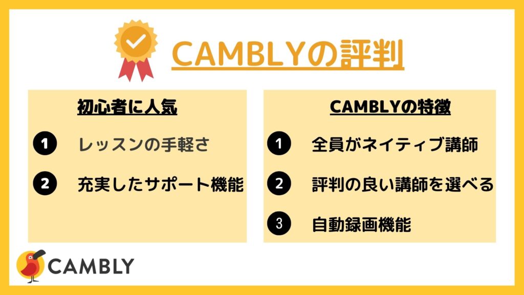 CAMBLYの評判