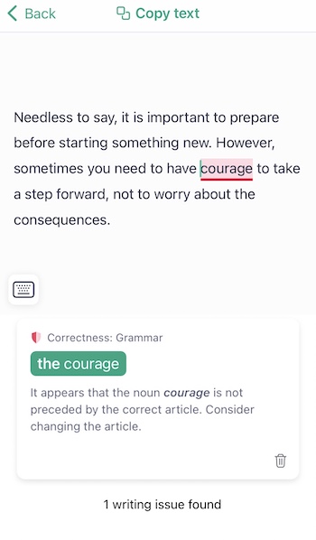 grammarly 添削例2