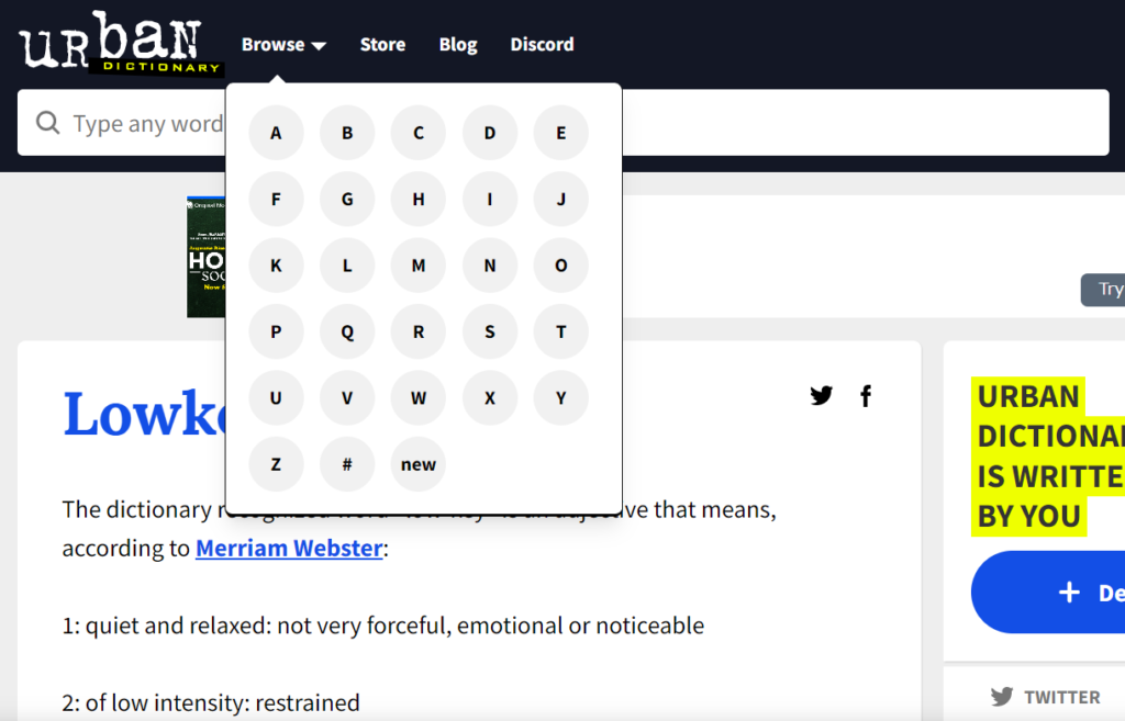 Urban Dictionary 検索