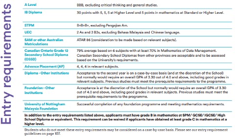 nottingham university entry requirements