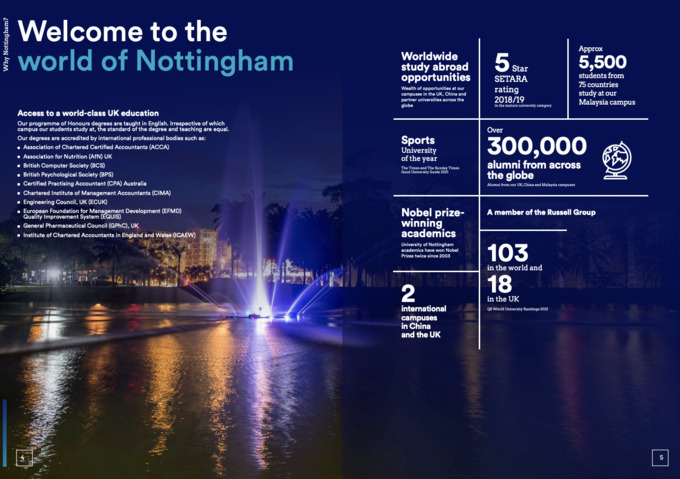 university of nottingham panflet