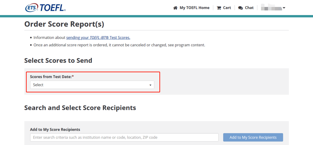 order toefl score report 