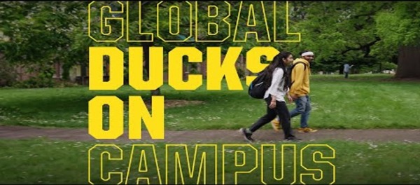 国際色豊かなオレゴン大学のキャンパスイメージ