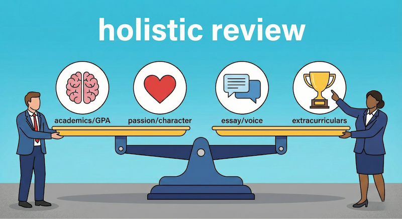 総合的な入学審査プロセスのイラスト