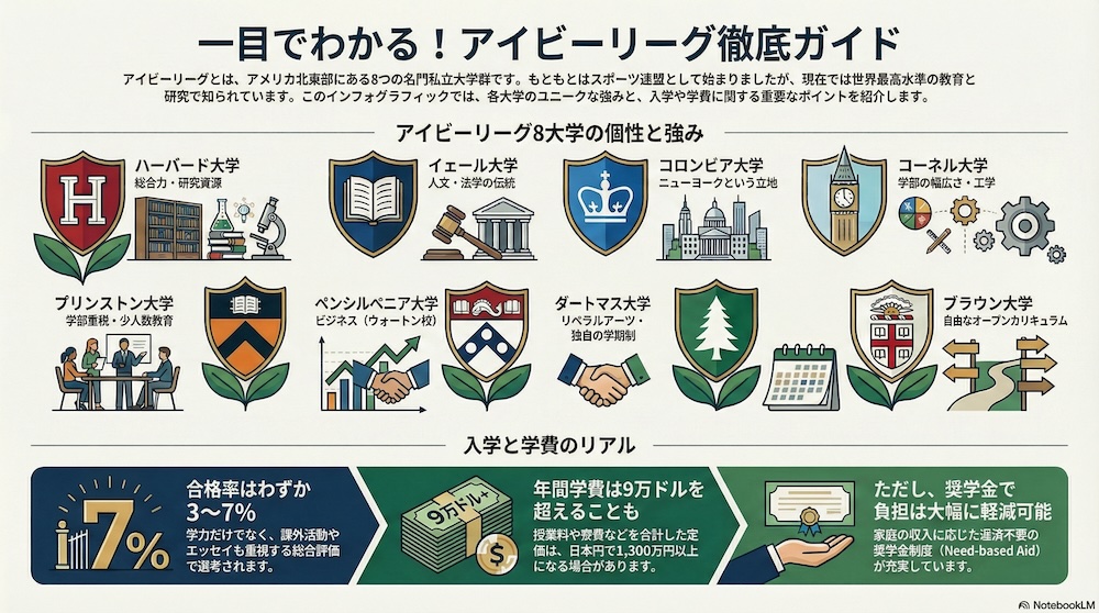 アイビーリーグとは？インフォグラフィックス