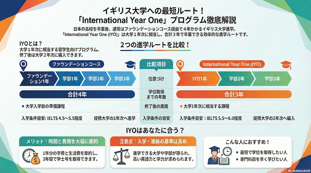 イギリス大学進学 IYO インフォグラフィック