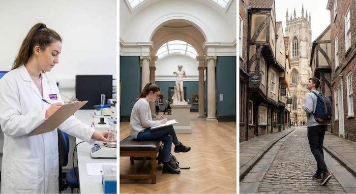 Triptych of UK student life. / 英国の学生生活の三部作。