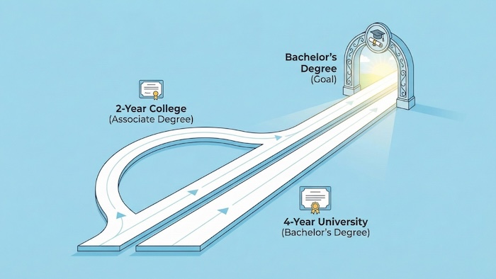 2年制と4年制の学士号への道