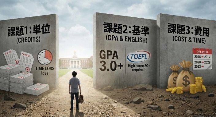 海外編入、3つの壁