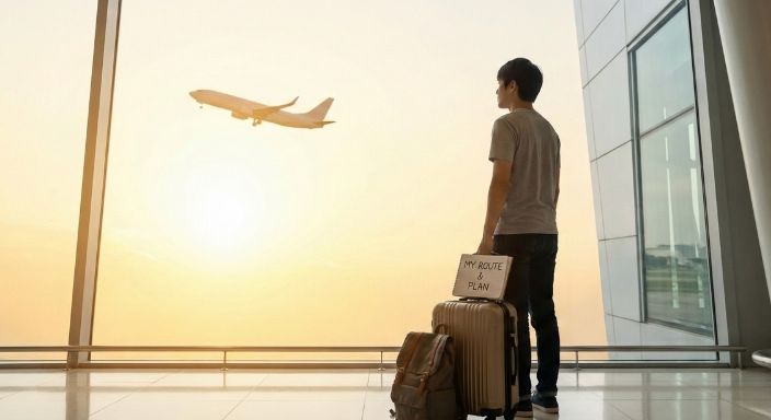 計画を持って旅立つ学生