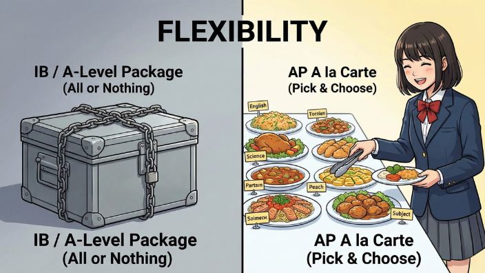 AP vs IB/A-Level flexibility comparison / APとIB・A-Levelの柔軟性比較
